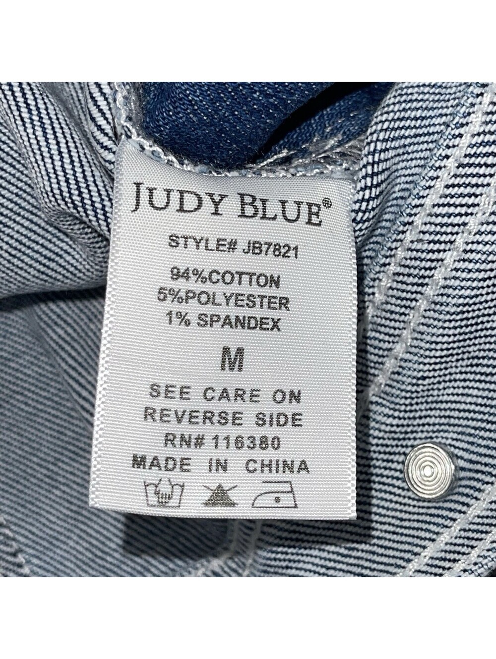 Judy Blue Denim Jacket Womens Medium Blue Denim Color Block Boxy Western Cowgirl - Picture 9 of 11